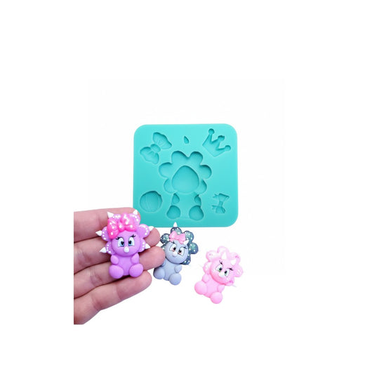 Baby Stegosaurus Miniature Silicone Mold for Clay, Fondant, Resin Crafts MS030