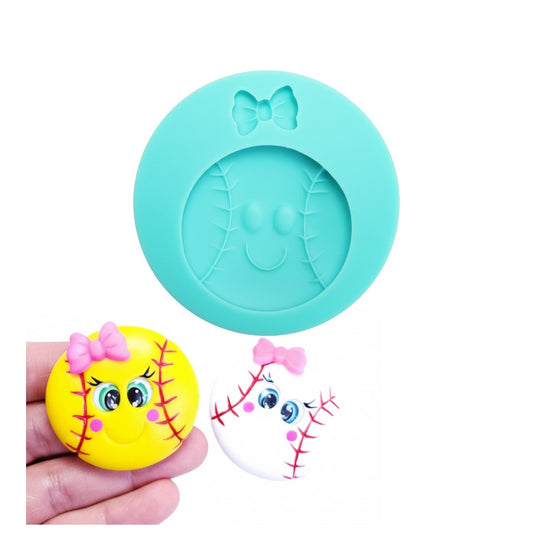 Cute Softball Baseball Face Multi-Project Silicone Mold MS032 for Crafts & Baking