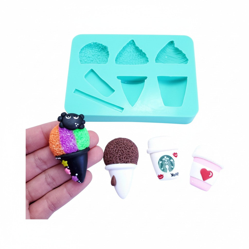 Ice Cone and Coffee Cups Multi-Project Silicone Mold MS034 for Crafts and Baking