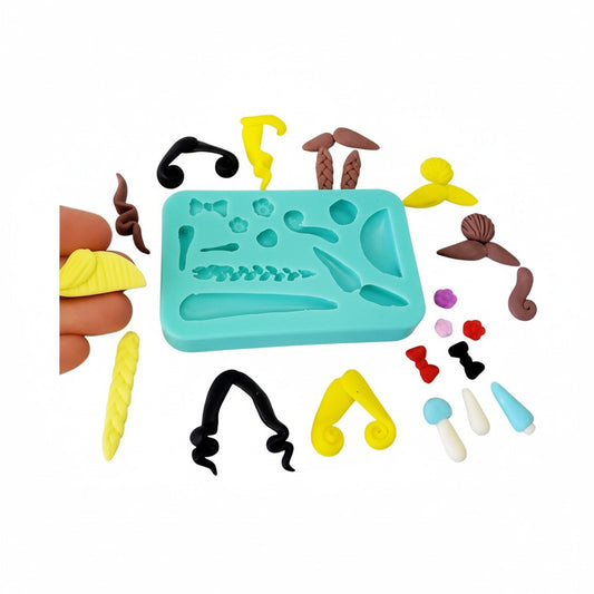 Doll Arms and Hairstyles Multi-Project Silicone Mold MS047 for Crafts and Baking