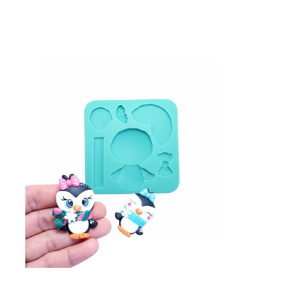 Cute Penguin Silicone Mold for Cakes, Miniatures, Resin and Polymer Clay MS052