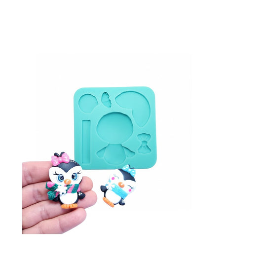 Cute Penguin Silicone Mold for Cakes, Miniatures, Resin and Polymer Clay MS052