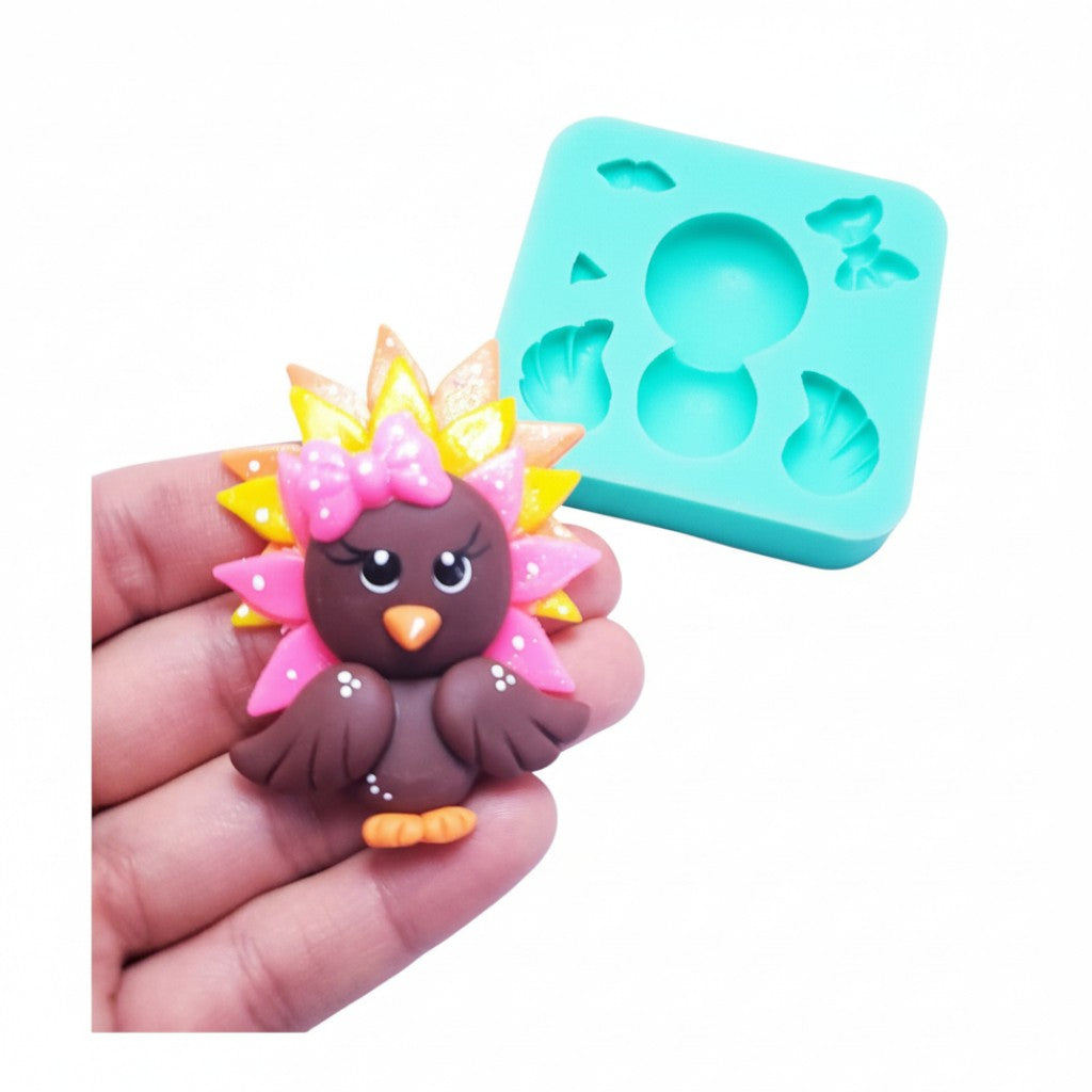 Colorful Turkey Multi-Project Silicone Mold for Crafts and Baking MS061