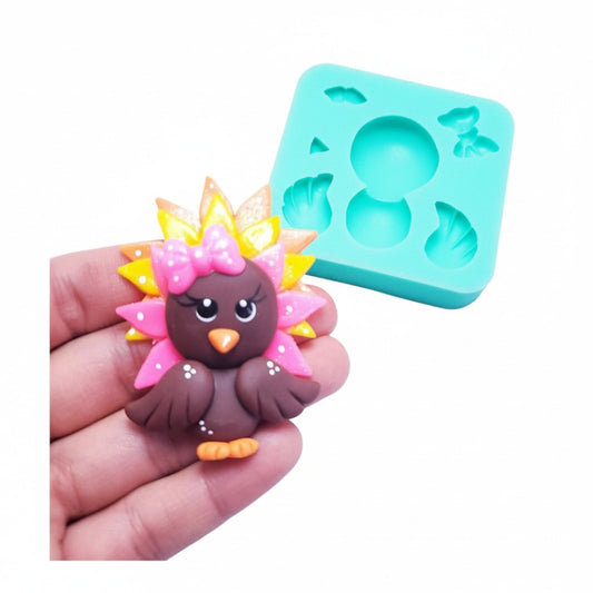 Colorful Turkey Multi-Project Silicone Mold for Crafts and Baking MS061