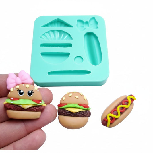 Fast Food Miniatures Multi-Project Silicone Mold MS069 for Clay Resin Fondant Crafts