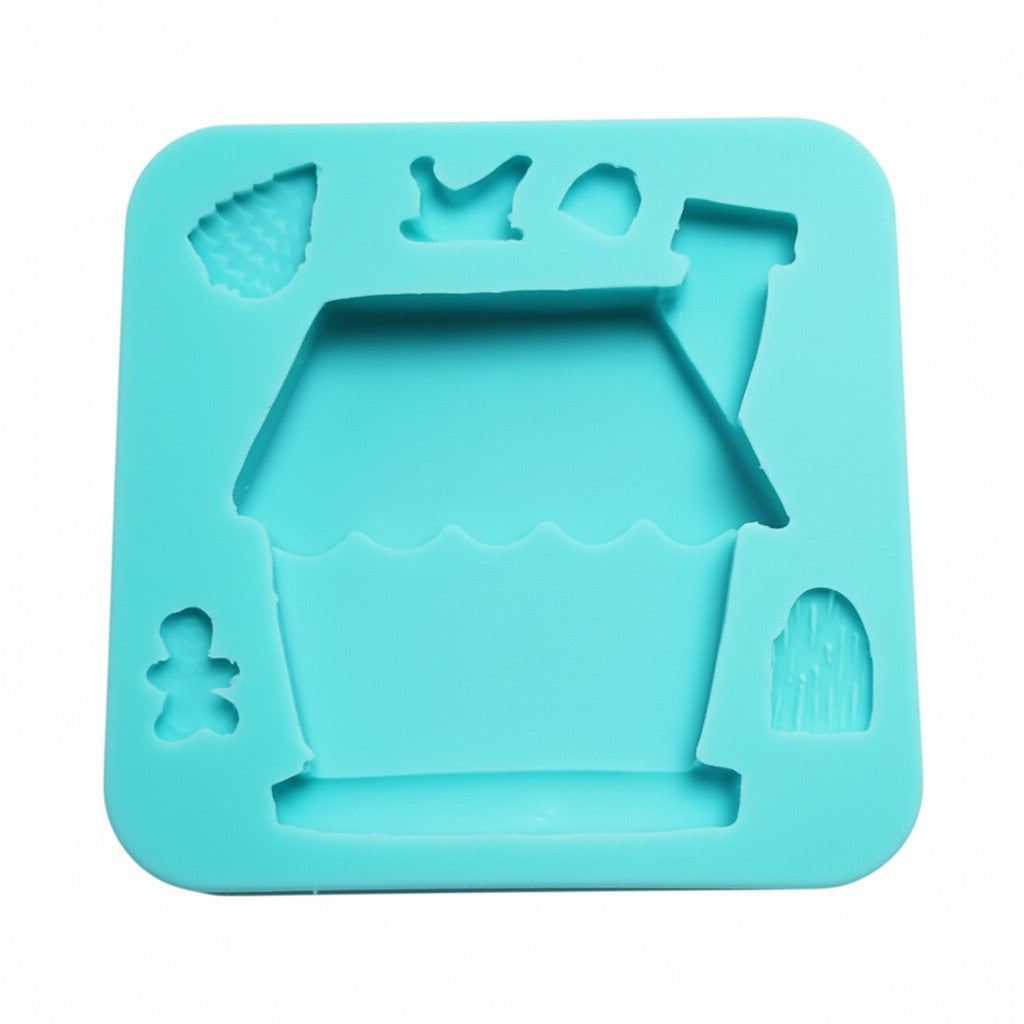 Gingerbread House Silicone Mold for Fondant Resin Clay Miniature Cake Decorating
