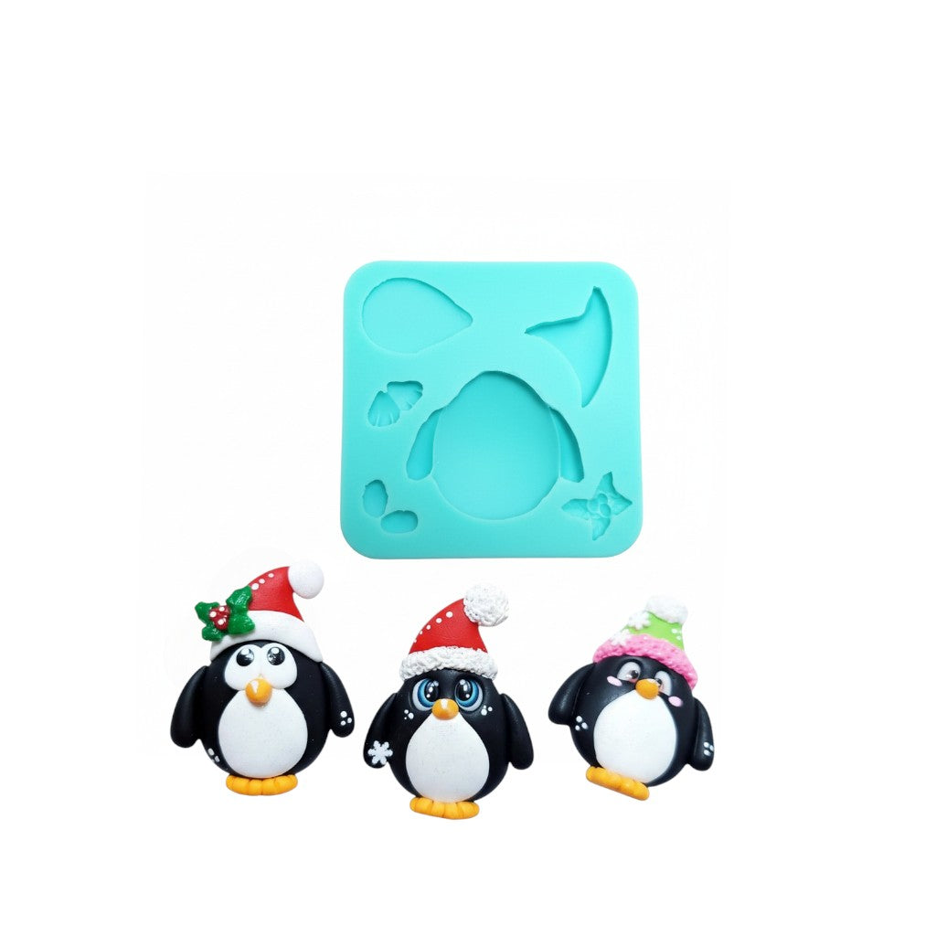 Christmas Penguin Silicone Mold for Fondant Resin Clay Miniature Crafts