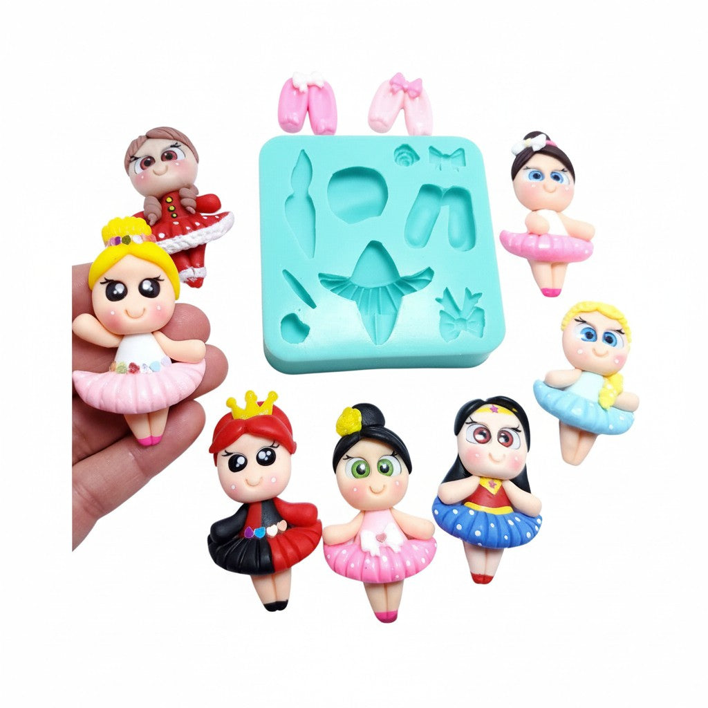 Ballerina Princess Dolls Multi-Project Silicone Mold MS087 for Crafts and Decoration