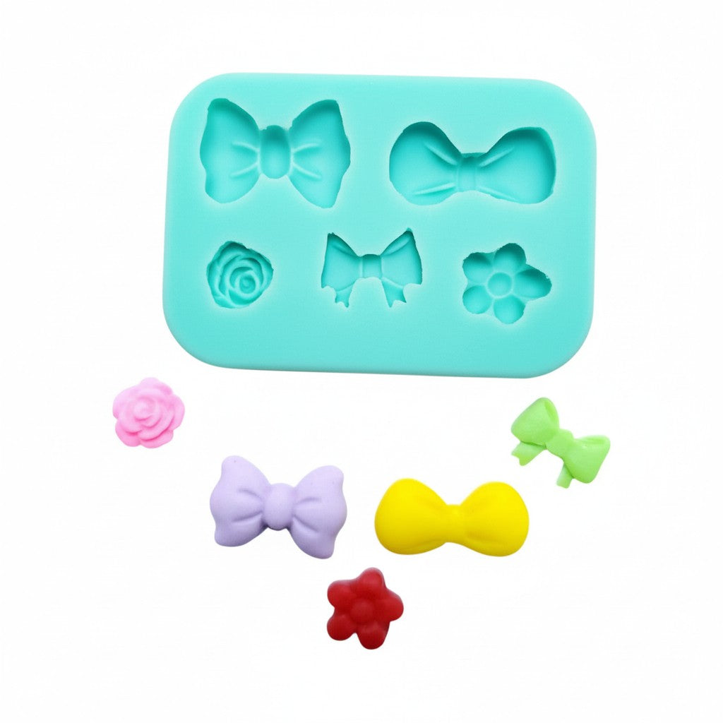 Mini Bow and Flower Multi-Project Silicone Mold for Crafting and Baking MS092