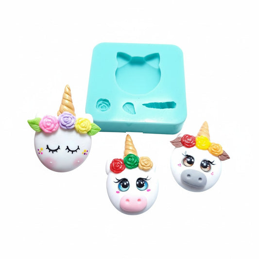 Cute Unicorn Face Silicone Mold for Sleepy Designs Multi-Project Fondant Resin Clay MS093