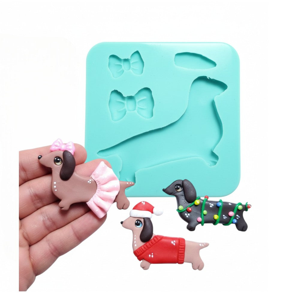Dachshund Wiener Dog Multi-Project Silicone Mold for Crafts and Baking MS097