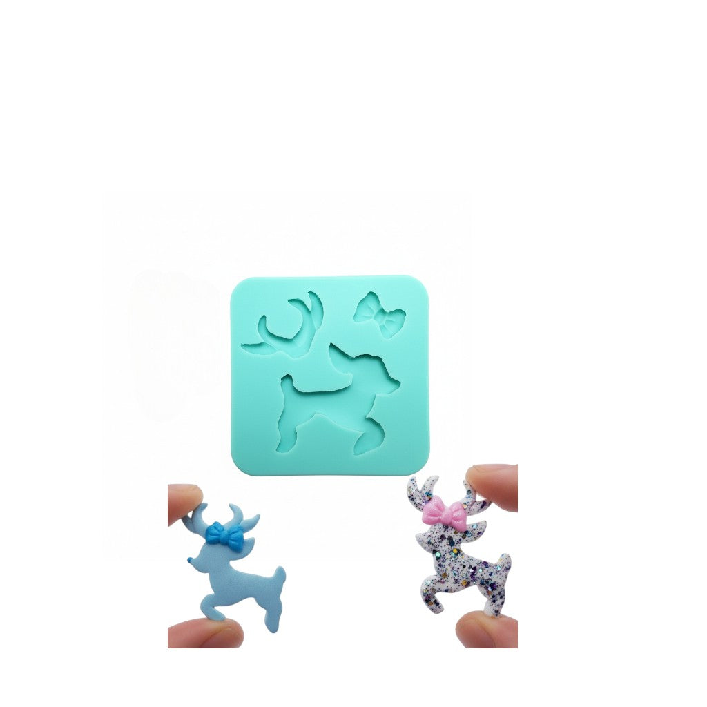 Jumpy Reindeer Multi Project Silicone Mold for Fondant Resin and Clay Crafts