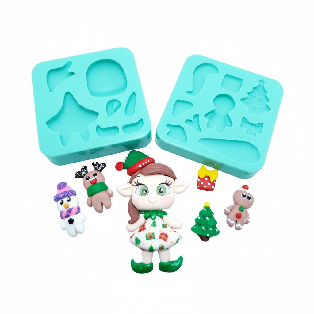 Christmas Elf Silicone Mold for Polymer Clay Resin Fondant Miniatures