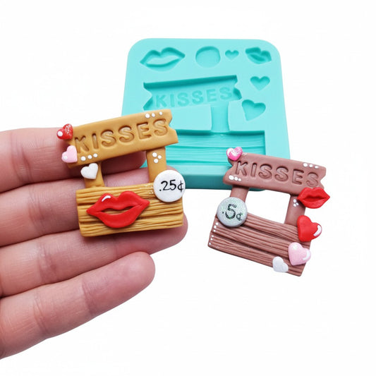 Kissing Booth Silicone Mold for Polymer Clay, Fondant, Resin Crafts MS120