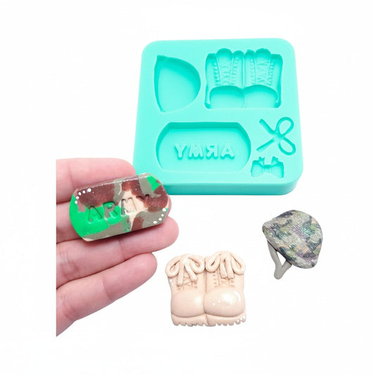 Military Army Silicone Mold for Cake Decorating Resin Clay Jewelry Crafts