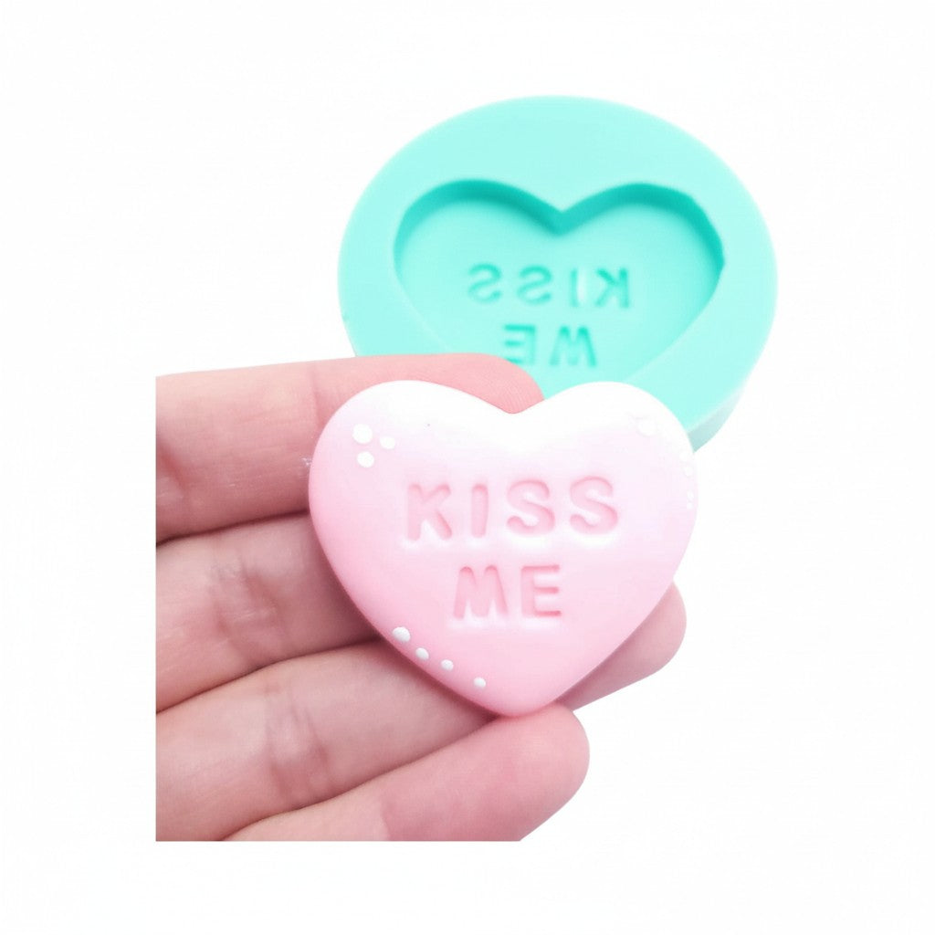 Kiss Me Heart Silicone Mold for Fondant Resin Clay Miniatures MS124