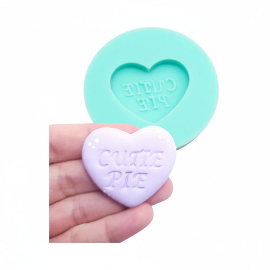 Conversation Heart “Cutie Pie” Silicone Mold for Fondant, Resin, Clay & Crafts