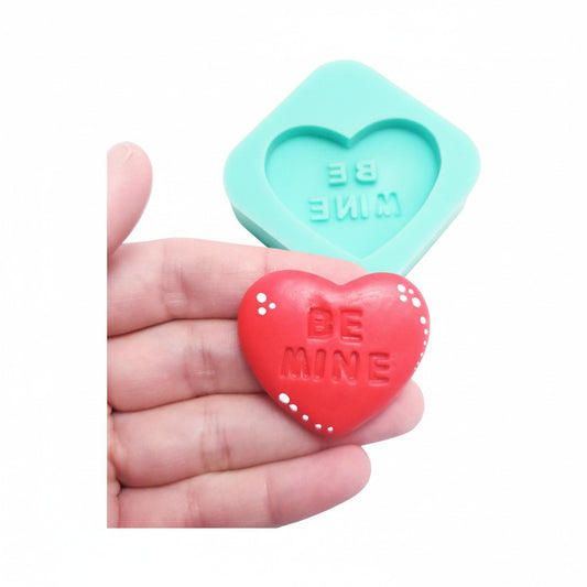 Conversation Heart “Be Mine” Silicone Mold for Fondant, Resin, Clay, Wax