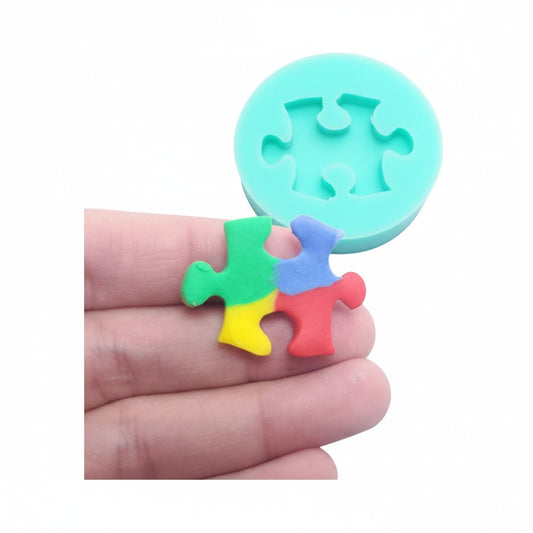 Autism Awareness Puzzle Piece Silicone Mold for Fondant Resin Polymer Clay Jewelry Cupcake Toppers