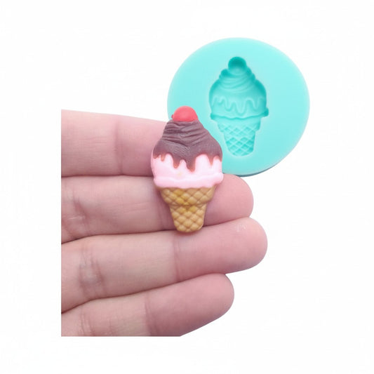 Ice Cream Cone Silicone Mold for Fondant, Resin, Clay and Jewelry Making