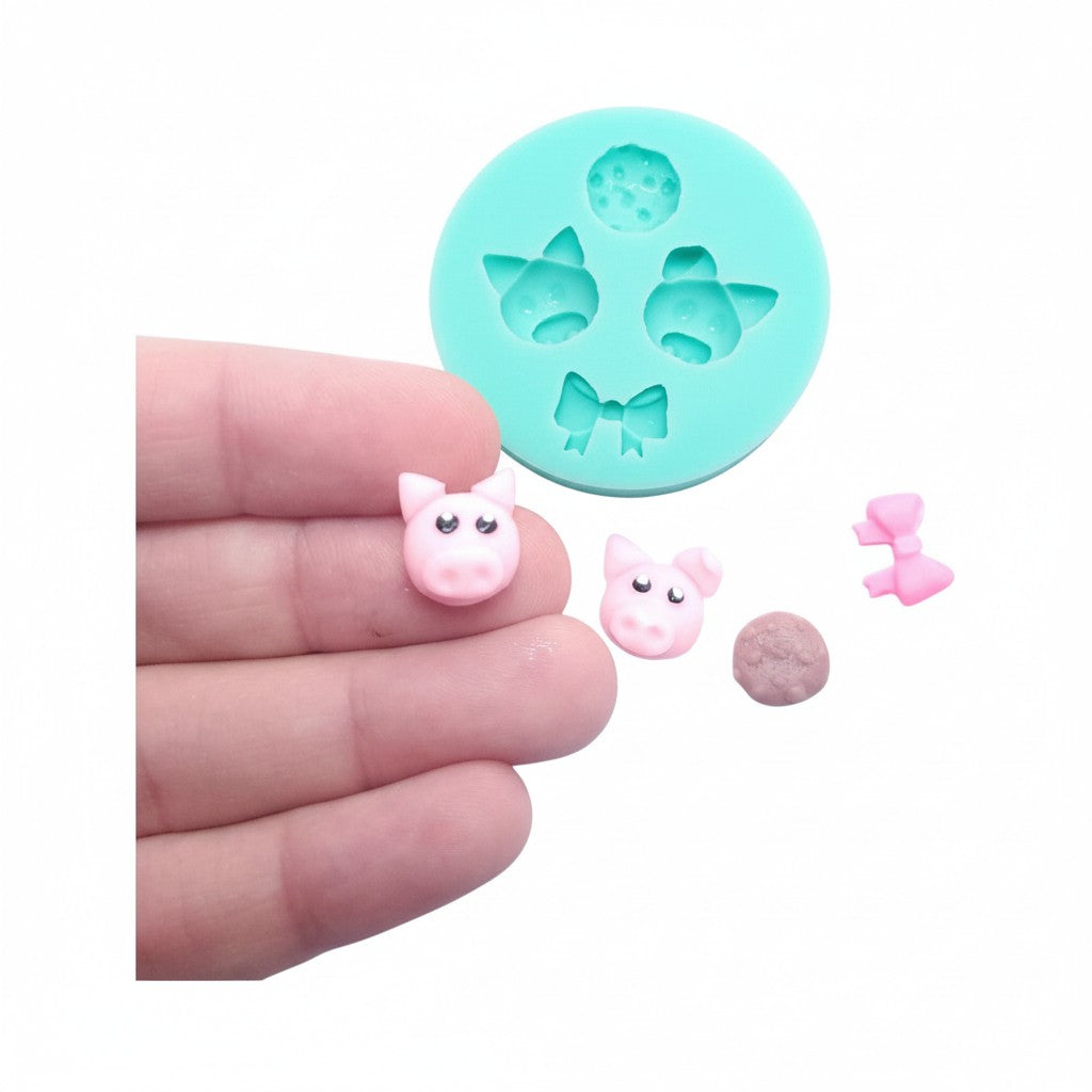 Piggies and Cookies Silicone Mold for Cake Decorating and Miniature Crafts