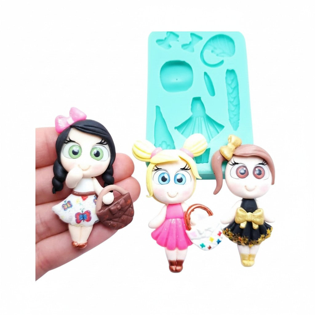 Lovely Doll Figure Multi-Project Silicone Mold MS155 for Crafts and Decorations