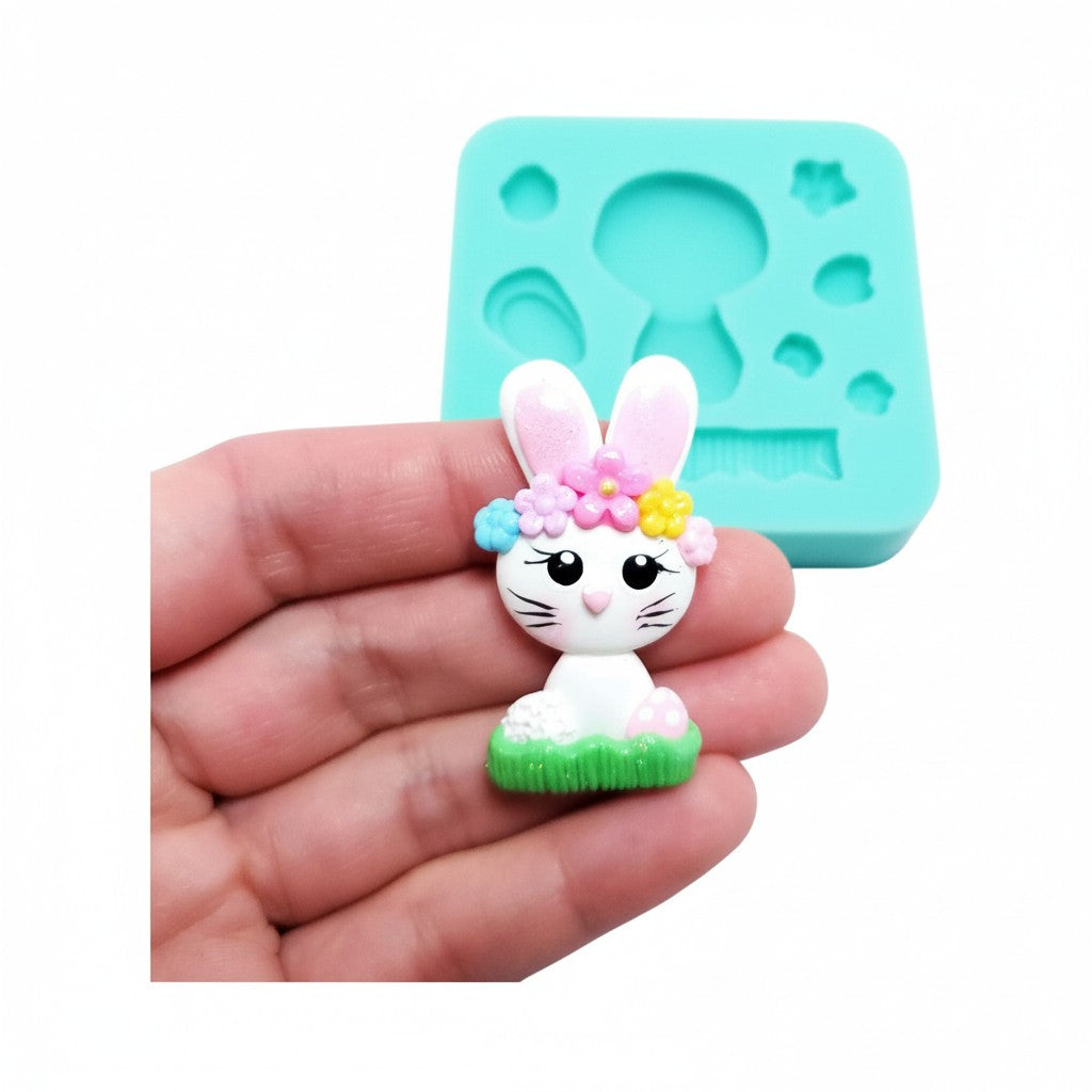 Easter Bunny on Grass Multi-Project Silicone Mold MS174 for Crafts & Baking