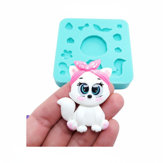 Cute Big-Head Animal Full-Body Silicone Mold for Crafts and Baking MS175