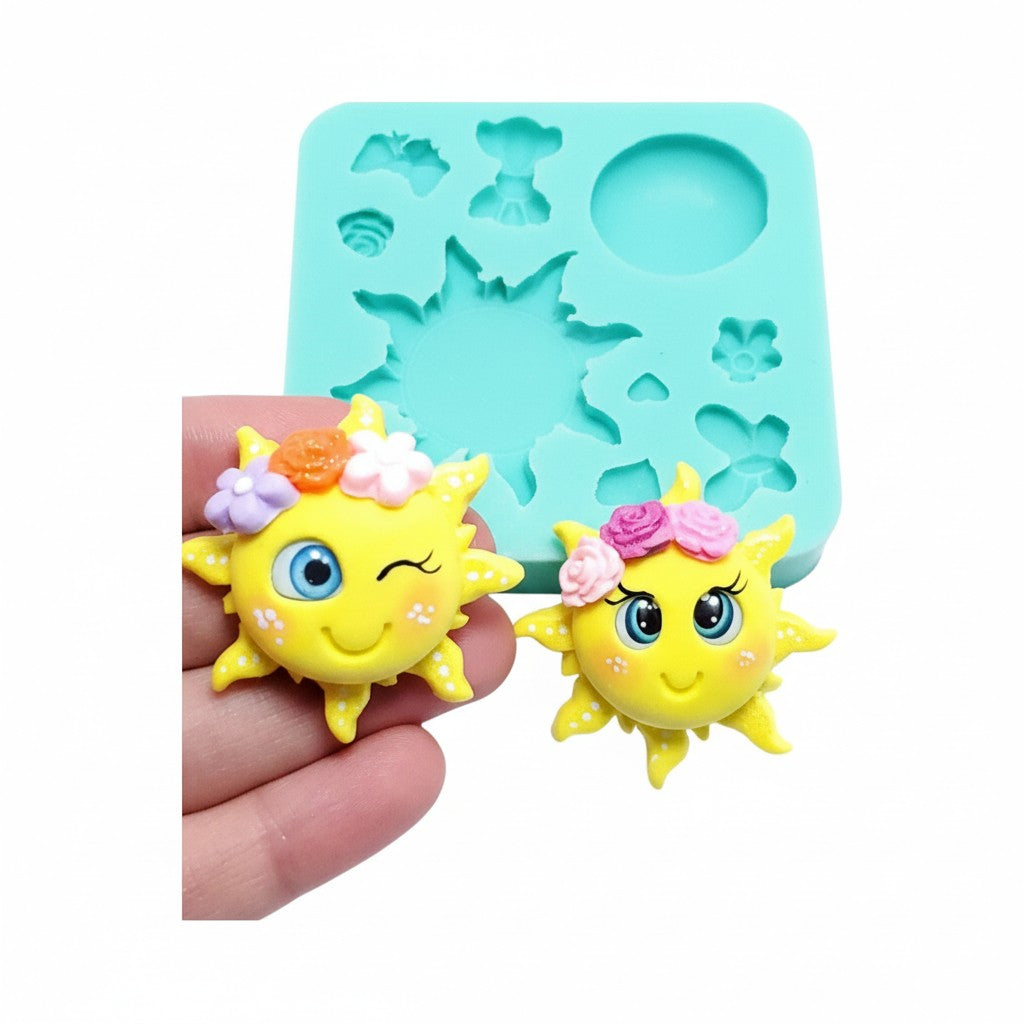 Cute Sun Spring Silicone Mold for Miniatures Crafts Multi-Project MS180