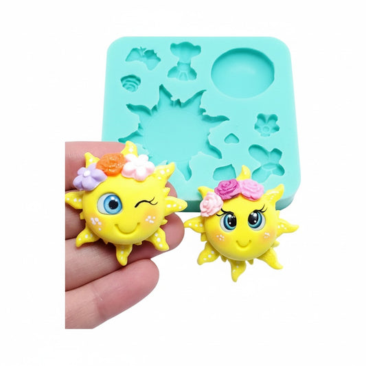 Cute Sun Spring Silicone Mold for Miniatures Crafts Multi-Project MS180