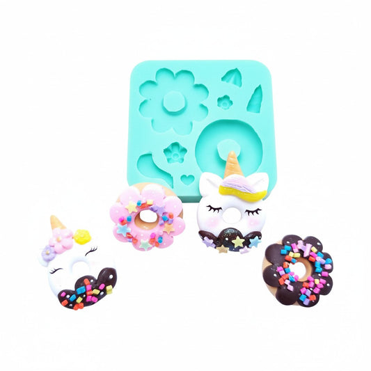 Unicorn Donut Multi Project Silicone Mold for Fondant Resin Clay Crafts MS200