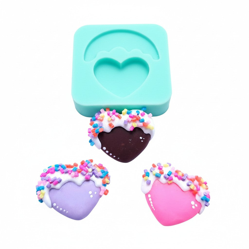 Donut Heart Silicone Mold for Resin, Fondant, Clay, Jewelry Making