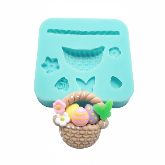 Easter Basket Multi-Project Silicone Mold for Miniatures, Fondant, Resin Crafts MS222