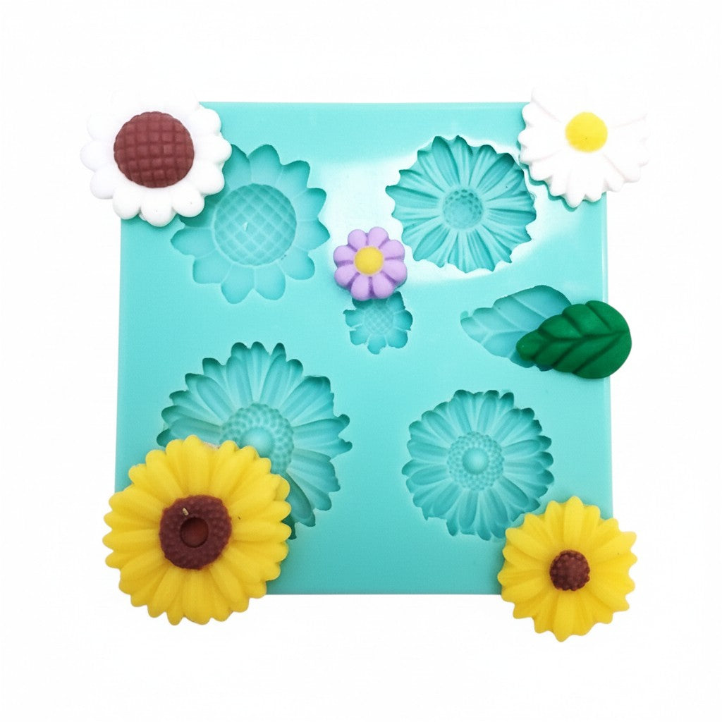 Sunflowers and Leaf Multi-Project Silicone Mold MS234 for Crafts and Baking