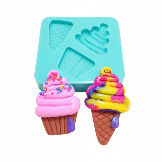 Ice Cream Cupcake Multi-Project Silicone Mold MS248 for Crafts and Baking