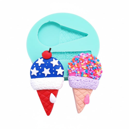 Ice Cream Cone Multi-Project Silicone Mold for Crafts and Baking MS249