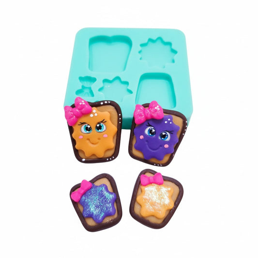 PB and J Toast BFF Multi-Project Silicone Mold for Cute Miniature Crafts
