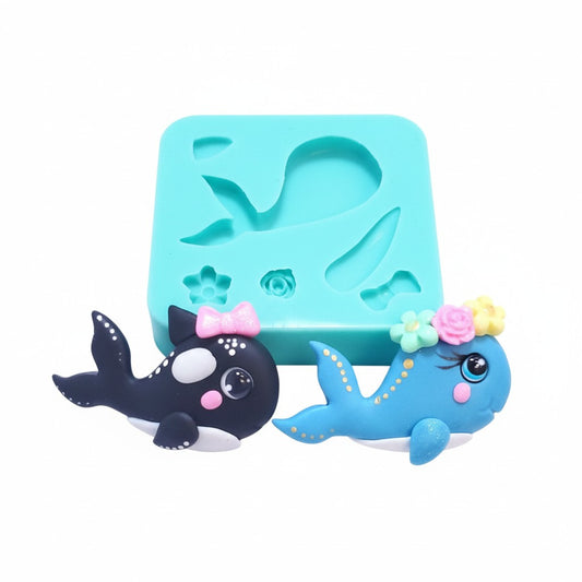 Cute Whale Silicone Mold for Cake Decorating, Fondant, Resin and Clay Crafts