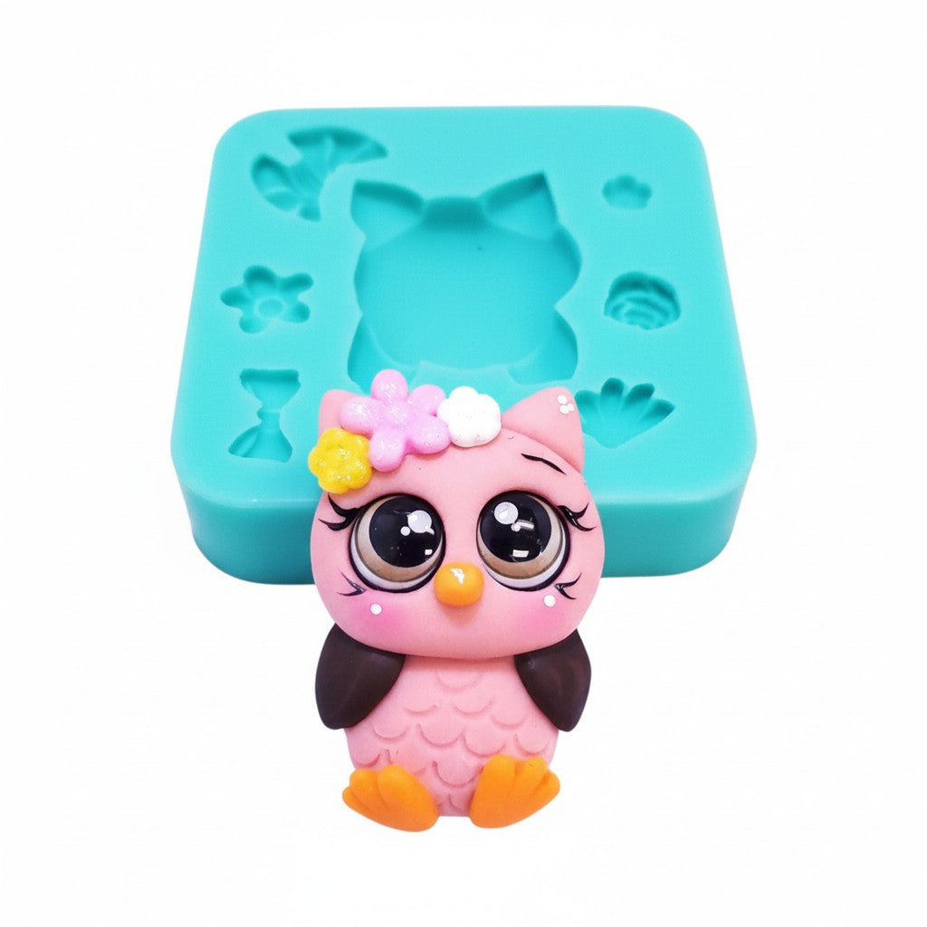 Cute Owl Silicone Mold for Fondant, Clay, Resin, Jewelry & Miniatures