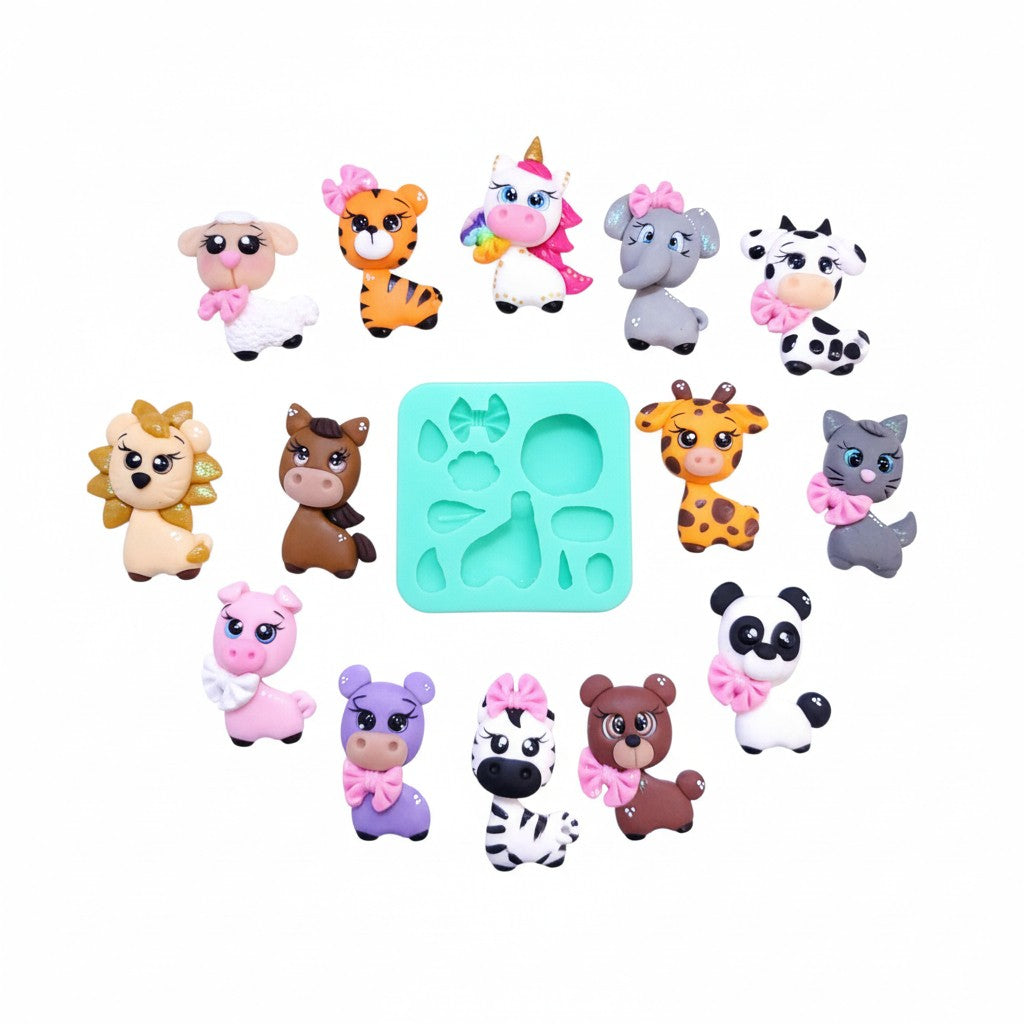 Cute Multi Animals Full Body Multi-Project Silicone Mold MS354 for Crafts & Baking