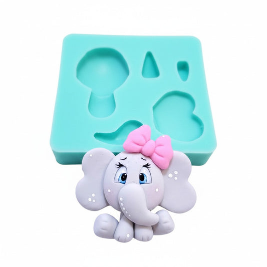 Baby Elephant Full Body Multi Project Silicone Mold for Crafts MS357