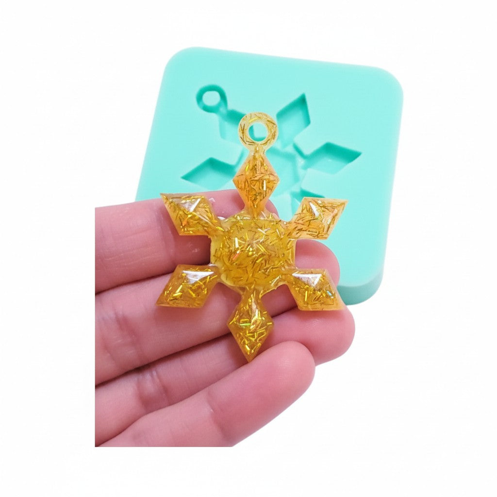 Snowflake Pendant Silicone Mold for Resin, Clay, Fondant, Jewelry Making