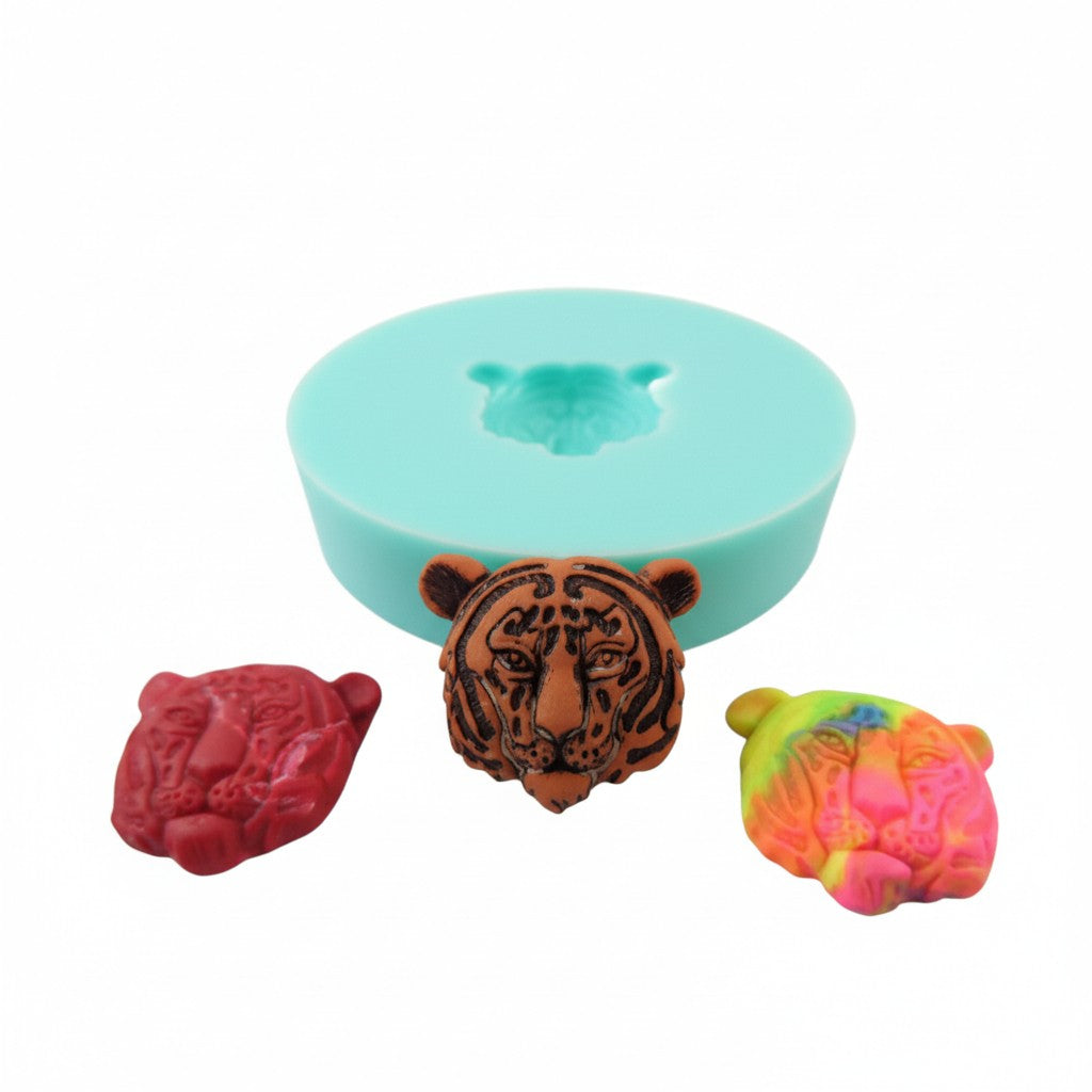 Tiger Head Silicone Mold for Resin, Polymer Clay, Fondant, Wax Crafts