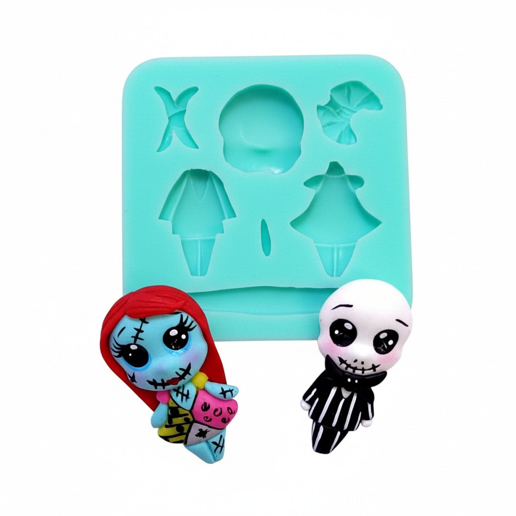 Skeleton Bride Groom Multi Project Silicone Mold MS393 for Cake Resin Crafts