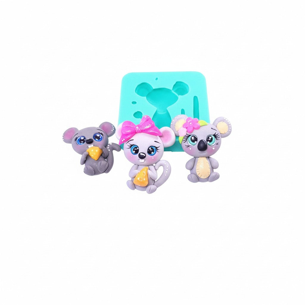 Koala Mouse Animals Multi Project Silicone Mold MS454 for Resin Clay Fondant