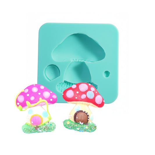 Gnome Mushroom House Fairy Cottage Silicone Mold for Fondant Resin Clay Crafts MS456
