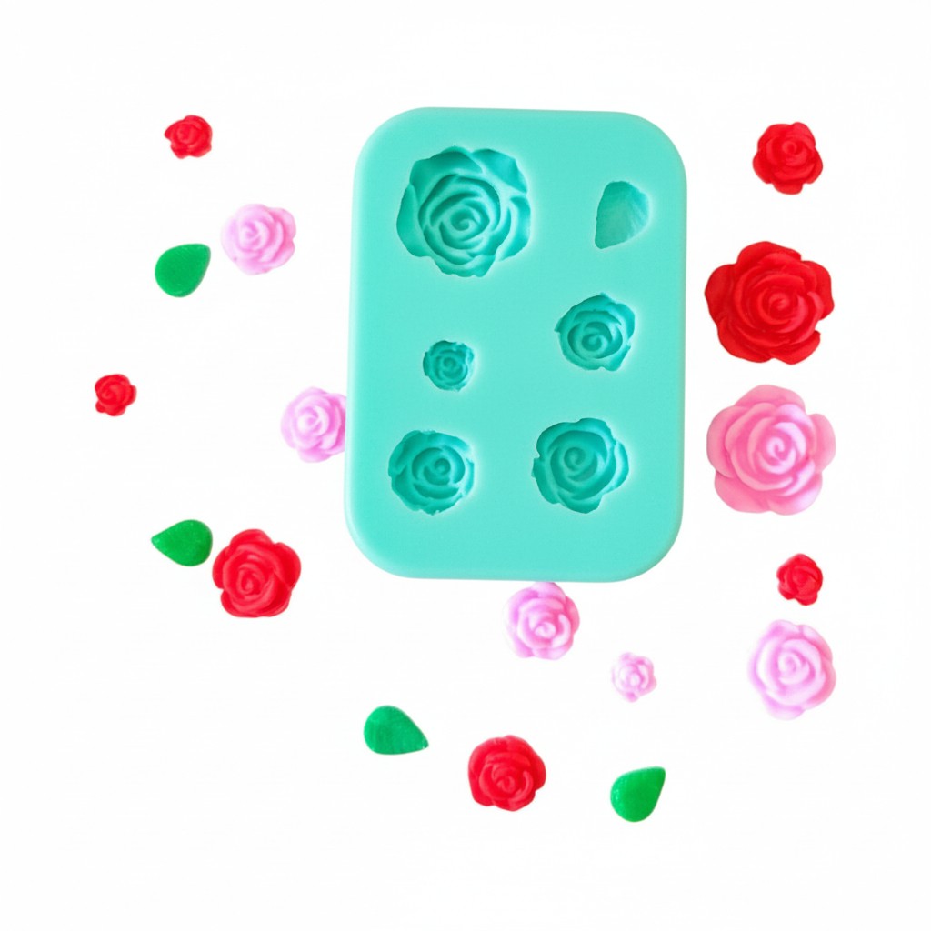 Miniature Roses Silicone Mold for Cake Decor Resin Clay Fondant Crafts MS462