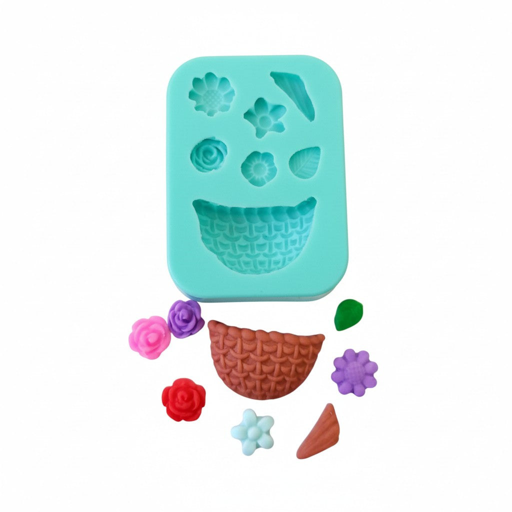 Basket and Flowers Multi-Project Silicone Mold MS472 for Crafts and Baking