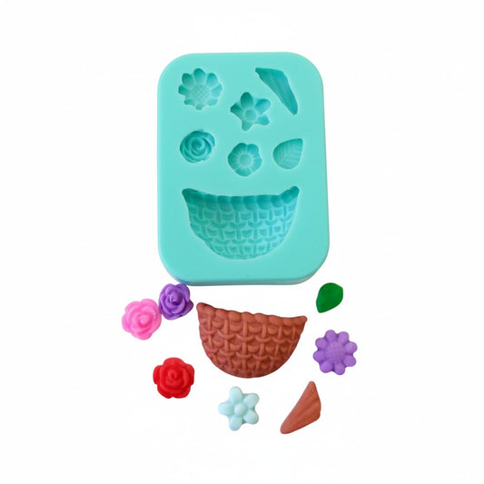 Basket and Flowers Multi-Project Silicone Mold MS472 for Crafts and Baking