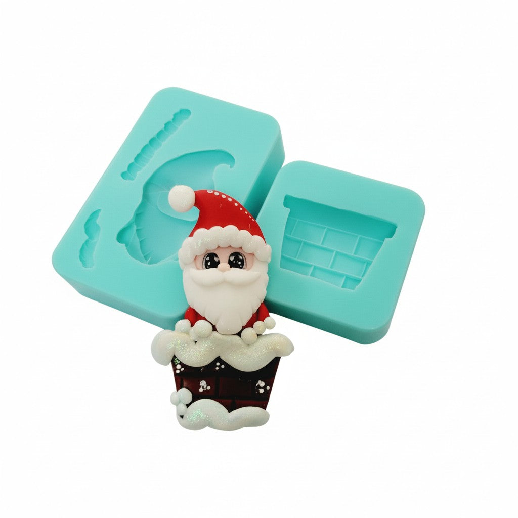 Santa Chimney Bundle Silicone Mold Set for Fondant Resin Clay Crafts